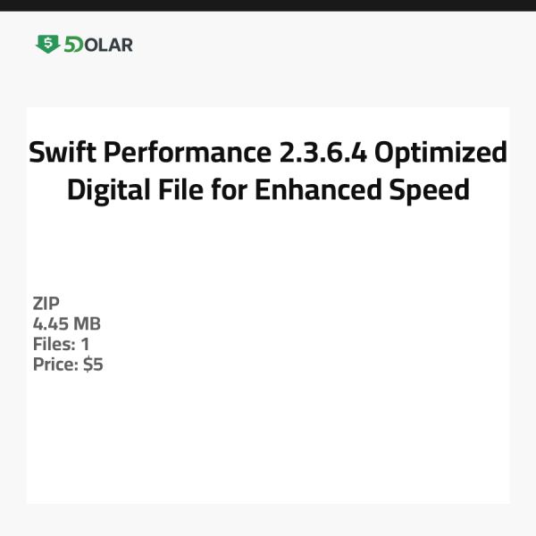 Swift Performance 2.3.6.4 - Optimierte digitale Datei für verbesserte Geschwindigkeit