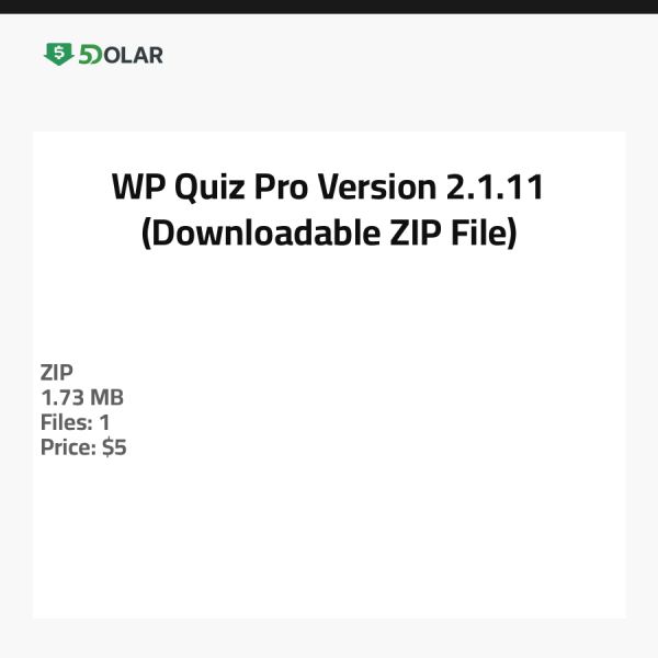 WP Quiz Pro - Version 2.1.11 (Downloadbare ZIP-Datei)