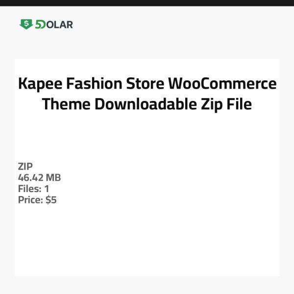 Kapee Fashion Store WooCommerce Theme - Downloadbare Zip-Datei