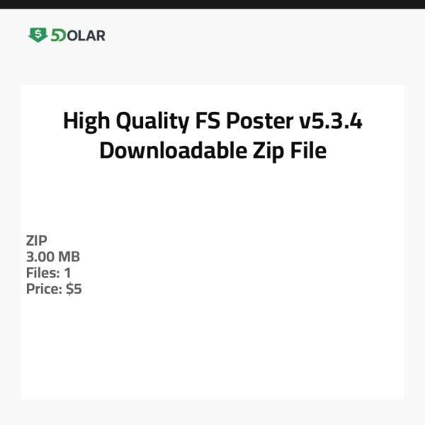 Hochwertiges FS Poster v5.3.4 - Herunterladbare Zip-Datei