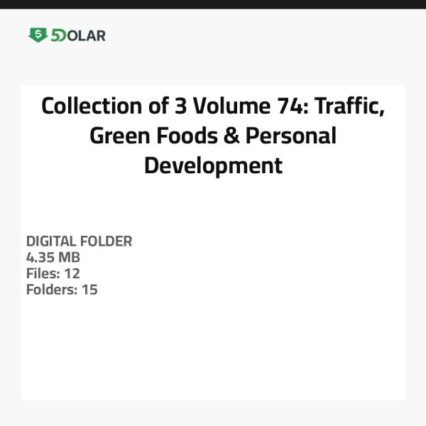 Sammlung von 3 Band 74: Verkehr, Grüne Lebensmittel & Persönliche Entwicklung