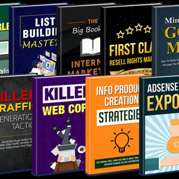 الوصول إلى مجموعة من 9 كتب إلكترونية قابلة لإعادة البيع