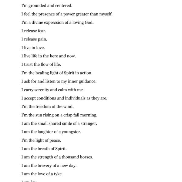 Spirituality Affirmations Audio Access