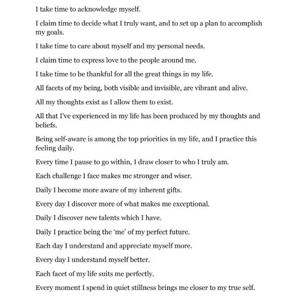 Self-Discovery Affirmations Audio Access