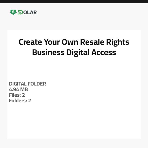 Create Your Own Resale Rights Business - Digital Access