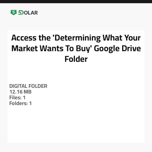 Access the 'Determining What Your Market Wants To Buy' Google Drive Folder