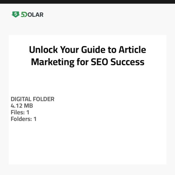 Unlock Your Guide to Article Marketing for SEO Success