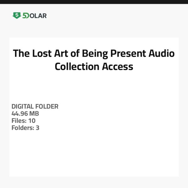 The Lost Art of Being Present - Audio Collection Access