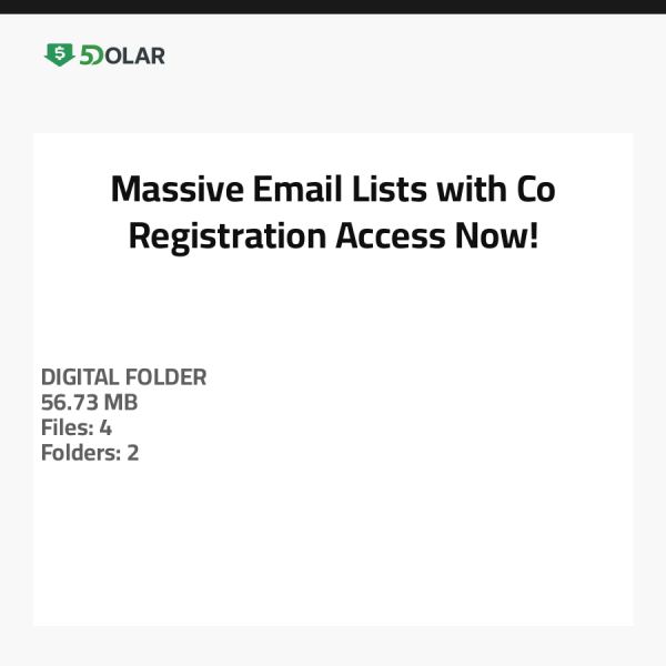Massive Email Lists with Co-Registration - Access Now!
