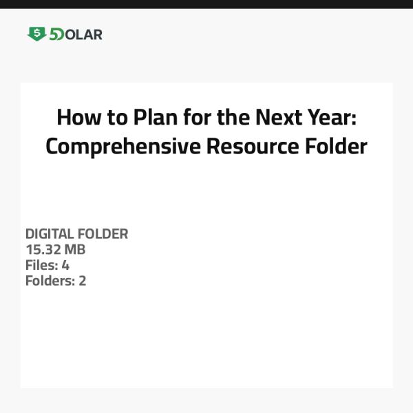 How to Plan for the Next Year: Comprehensive Resource Folder