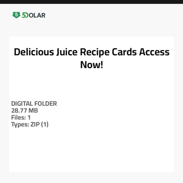 Delicious Juice Recipe Cards - Access Now!