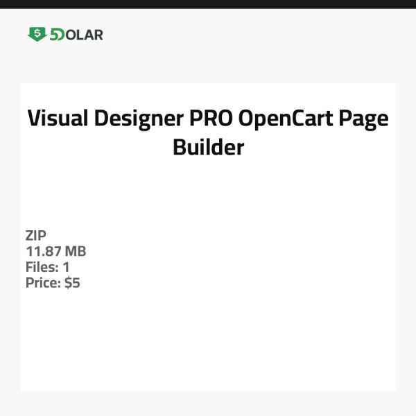 Visual Designer PRO - OpenCart Page Builder