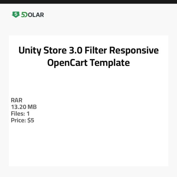 Unity Store 3.0 Filter - Responsive OpenCart Template