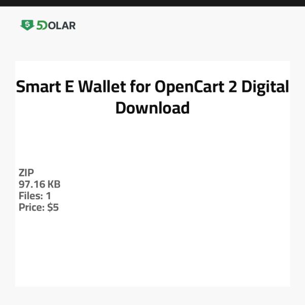 Smart E Wallet for OpenCart 2 - Digital Download