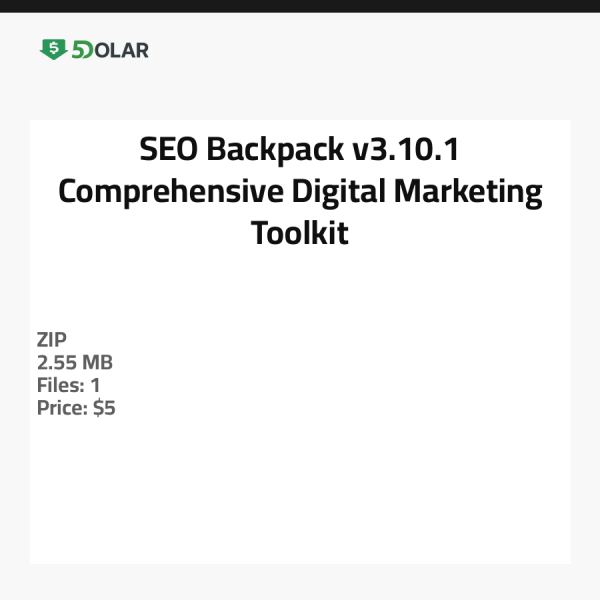 SEO Backpack v3.10.1 - Comprehensive Digital Marketing Toolkit