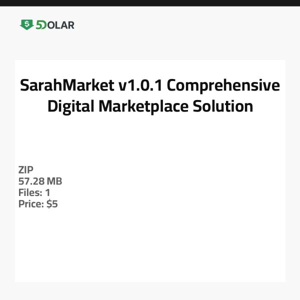 SarahMarket v1.0.1 - Comprehensive Digital Marketplace Solution
