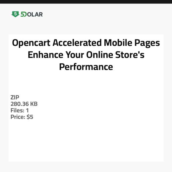 Opencart Accelerated Mobile Pages - Enhance Your Online Store's Performance