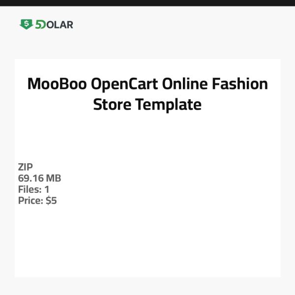 MooBoo - OpenCart Online Fashion Store Template
