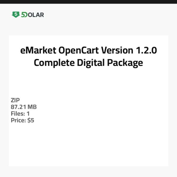 eMarket OpenCart Version 1.2.0 - Complete Digital Package