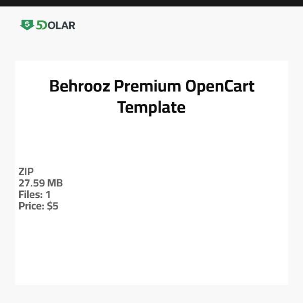 Behrooz - Premium OpenCart Template