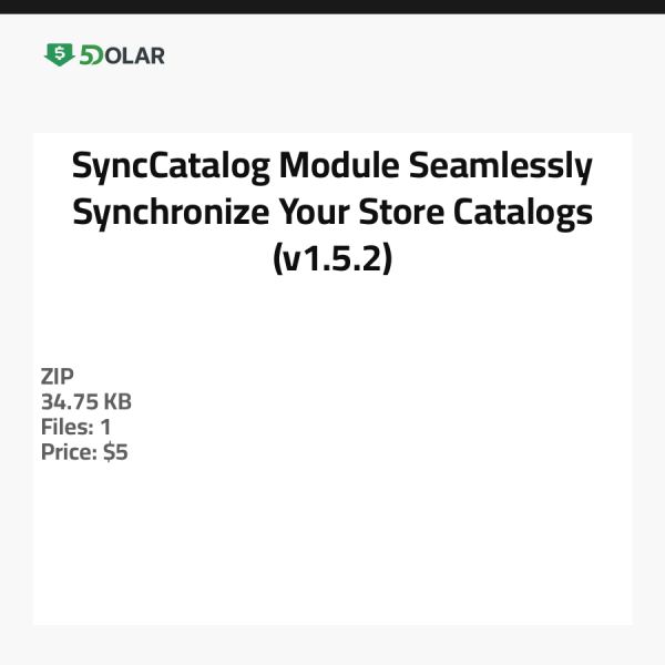 SyncCatalog Module - Seamlessly Synchronize Your Store Catalogs (v1.5.2)