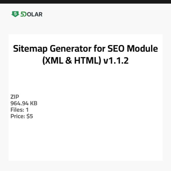 Sitemap Generator for SEO Module (XML & HTML) v1.1.2