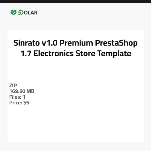 Sinrato v1.0 - Premium PrestaShop 1.7 Electronics Store Template