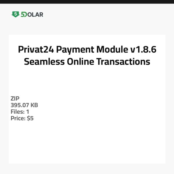 Privat24 Payment Module v1.8.6 - Seamless Online Transactions
