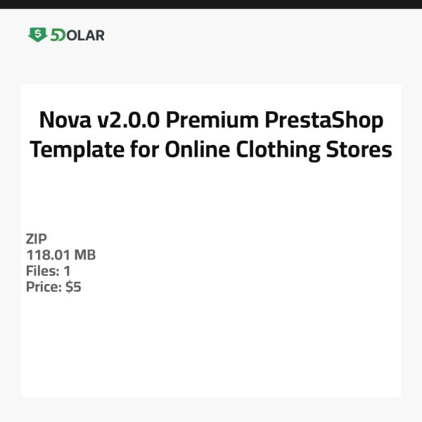Nova v2.0.0 - Premium PrestaShop Template for Online Clothing Stores