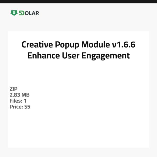 Creative Popup Module v1.6.6 - Enhance User Engagement