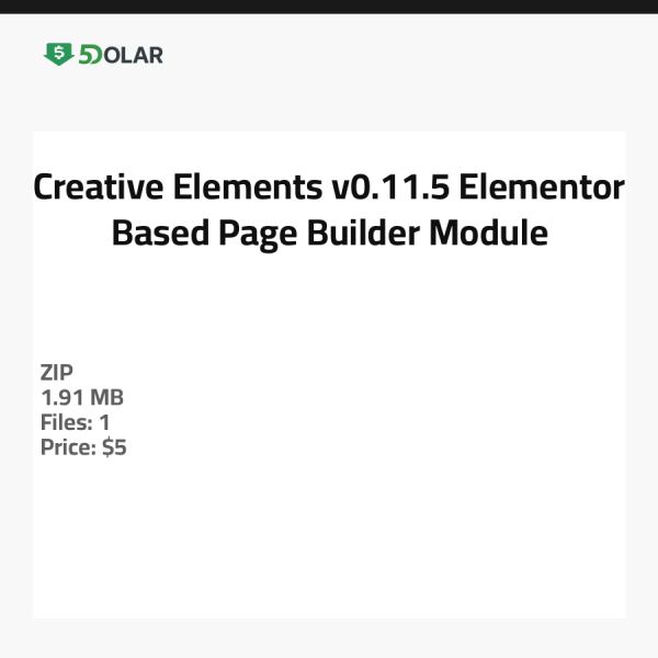 Creative Elements v0.11.5 - Elementor Based Page Builder Module