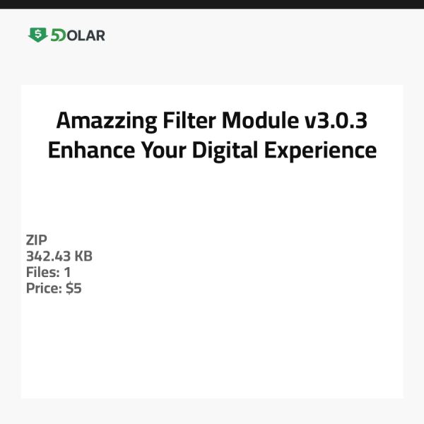 Amazzing Filter Module v3.0.3 - Enhance Your Digital Experience