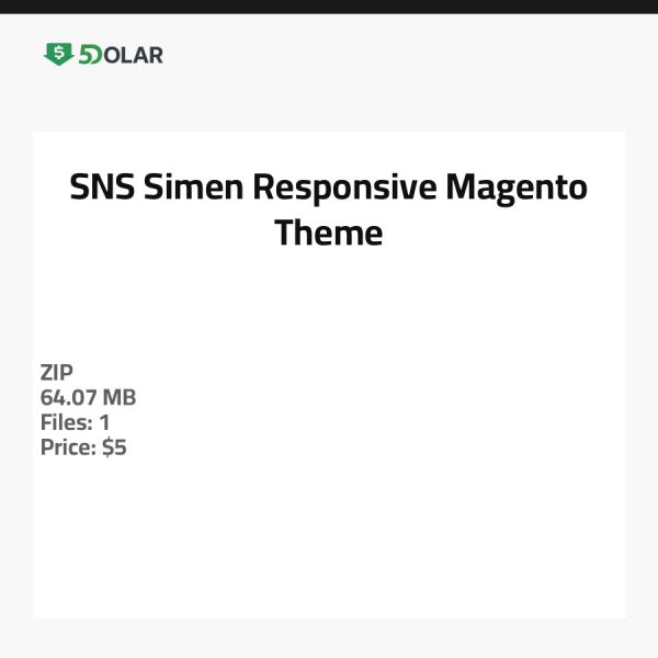 SNS Simen - Responsive Magento Theme