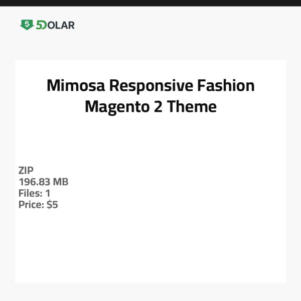 Mimosa - Responsive Fashion Magento 2 Theme