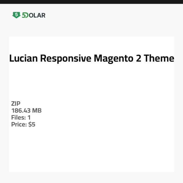 Lucian - Responsive Magento 2 Theme