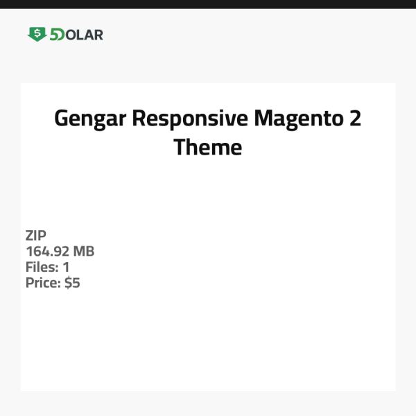 Gengar - Responsive Magento 2 Theme