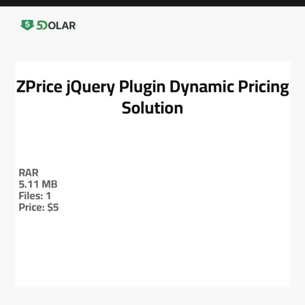 ZPrice jQuery Plugin - Dynamic Pricing Solution