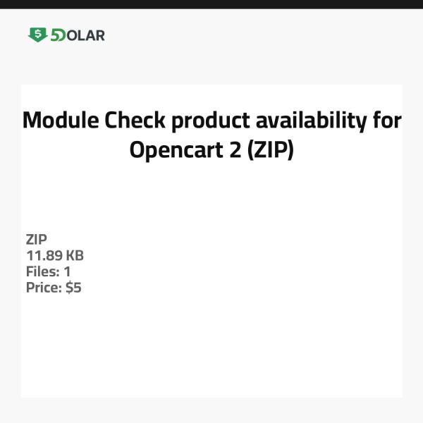 Module Check product availability for Opencart 2 (ZIP)