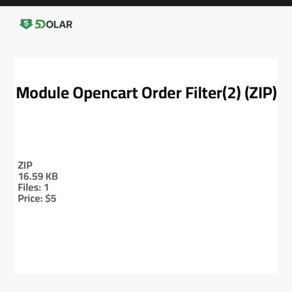Module   Opencart Order Filter(2) (ZIP)