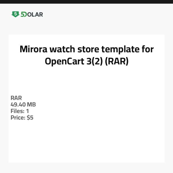 Mirora   watch store template for OpenCart 3(2) (RAR)