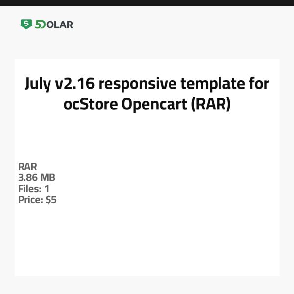 July v2.16   responsive template for ocStore   Opencart (RAR)